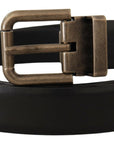 Dolce & Gabbana Elegant Black Calf Leather Belt