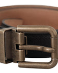 Dolce & Gabbana Elegant Black Leather Belt with Vintage Metal Buckle
