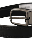Dolce & Gabbana Elegant Black Leather Belt with Metal Buckle