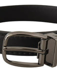 Dolce & Gabbana Elegant Black Leather Belt with Metal Buckle
