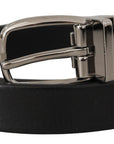 Dolce & Gabbana Elegant Black Leather Belt with Metal Buckle