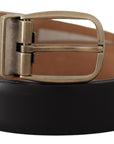 Dolce & Gabbana Elegant Black Leather Belt with Metal Buckle