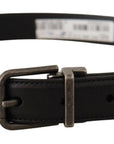 Dolce & Gabbana Elegant Black Leather Belt with Metal Buckle