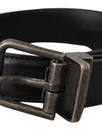 Dolce & Gabbana Elegant Black Leather Belt with Metal Buckle