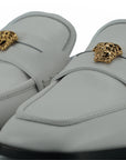 Versace Elegant White Leather Flat Slides