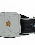 Versace Elegant White Leather Flat Slides