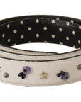 Dolce & Gabbana Elegant White Leather Shoulder Strap Accessory
