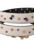 Dolce & Gabbana Elegant White Leather Shoulder Strap Accessory