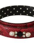 Dolce & Gabbana Elegant Red Python Leather Shoulder Strap
