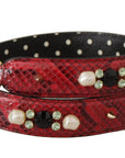 Dolce & Gabbana Elegant Red Python Leather Shoulder Strap