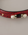 Dolce & Gabbana Elegant Red Python Leather Shoulder Strap