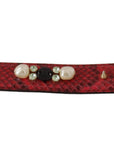 Dolce & Gabbana Elegant Red Python Leather Shoulder Strap