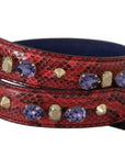 Dolce & Gabbana Elegant Red Python Leather Handbag Strap