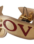 Dolce & Gabbana Elegant Gold Leather Shoulder Strap