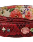 Dolce & Gabbana Elegant Red Python Leather Bag Strap