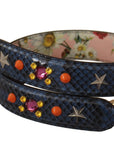 Dolce & Gabbana Elegant Blue Python Leather Bag Strap
