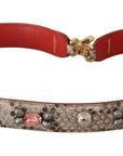 Dolce & Gabbana Opulent Python Leather Bag Strap in Beige