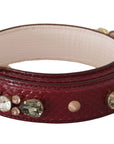 Dolce & Gabbana Elegant Python Leather Bag Strap in Bordeaux