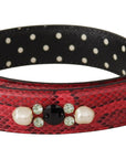 Dolce & Gabbana Elegant Red Python Leather Shoulder Strap