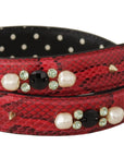 Dolce & Gabbana Elegant Red Python Leather Shoulder Strap
