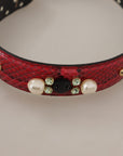 Dolce & Gabbana Elegant Red Python Leather Shoulder Strap