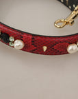 Dolce & Gabbana Elegant Red Python Leather Shoulder Strap