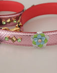 Dolce & Gabbana Elegant Metallic Pink Leather Shoulder Strap