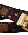 Dolce & Gabbana Multicolor Leather Belt with Gold Buckle