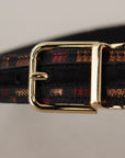 Dolce & Gabbana Multicolor Leather Belt with Gold Buckle