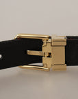 Dolce & Gabbana Multicolor Leather Belt with Gold Buckle