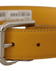 Dolce & Gabbana Elegant Leather Belt in Sunshine Yellow
