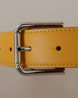 Dolce & Gabbana Elegant Leather Belt in Sunshine Yellow
