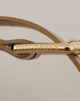 Dolce & Gabbana Chic Rose Gold Leather Belt with Logo Buckle