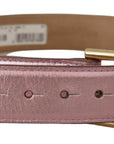 Dolce & Gabbana Elegant Metallic Pink Leather Belt