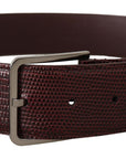 Dolce & Gabbana Elegant Maroon Leather Belt with Engraved Buckle