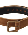 Dolce & Gabbana Elegant Engraved Buckle Leather Belt