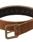 Dolce & Gabbana Elegant Engraved Buckle Leather Belt