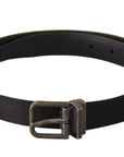 Dolce & Gabbana Elegant Black Leather Belt with Metal Buckle