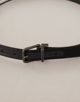 Dolce & Gabbana Elegant Black Leather Belt with Metal Buckle