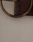 Dolce & Gabbana Elegant Leather Belt with Engraved Buckle