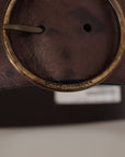 Dolce & Gabbana Elegant Dark Brown Leather Belt with Logo Buckle