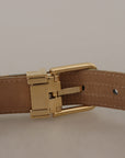 Dolce & Gabbana Elegant Light Blue Leather Belt with Gold Buckle