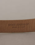 Dolce & Gabbana Elegant Light Blue Leather Belt with Gold Buckle