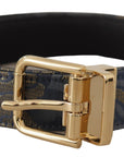Dolce & Gabbana Elegant Navy Blue Leather Belt