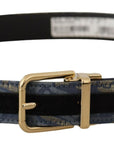 Dolce & Gabbana Elegant Navy Blue Leather Belt