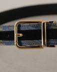 Dolce & Gabbana Elegant Navy Blue Leather Belt