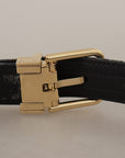 Dolce & Gabbana Elegant Navy Blue Leather Belt