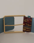 Dolce & Gabbana Multicolor Canvas Leather Statement Belt