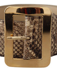 Dolce & Gabbana Elegant Leather Belt with Engraved Buckle