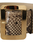 Dolce & Gabbana Elegant Leather Belt with Engraved Buckle